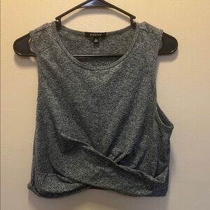 Zobha Gray Cropped Workout Tank